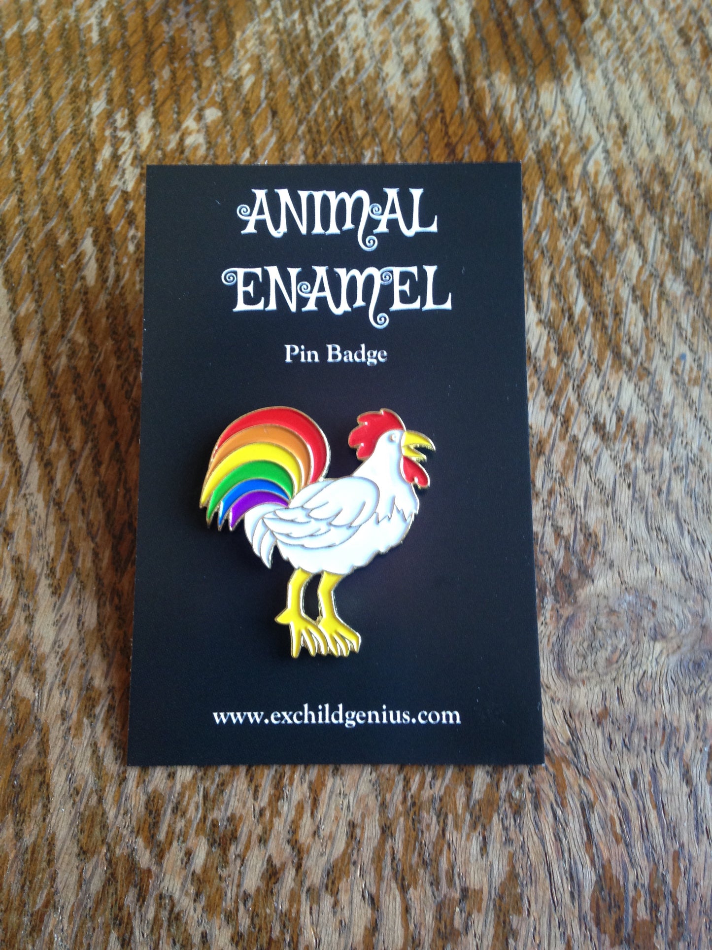 Rainbow Cock Enamel Pin