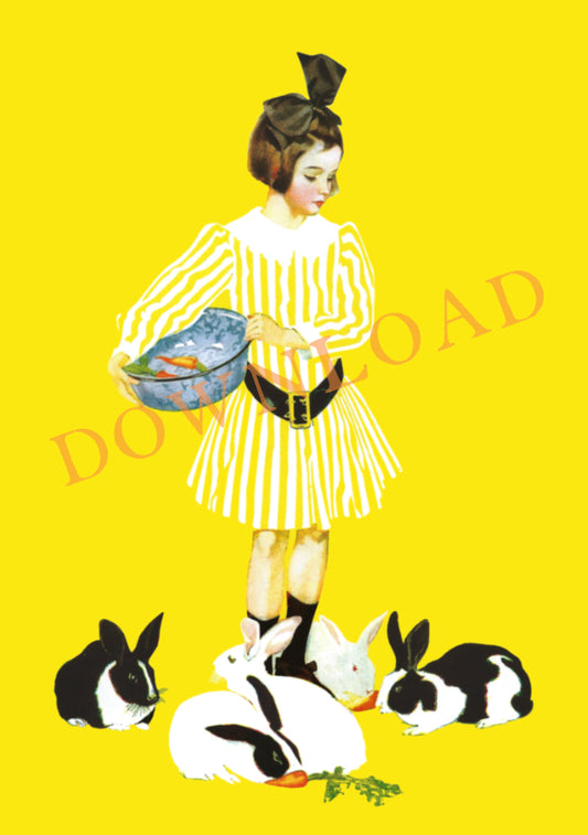 Digital Download: Girl with Rabbits