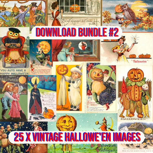 Hallowe'en Download Bundle #2 - 25 Vintage Images