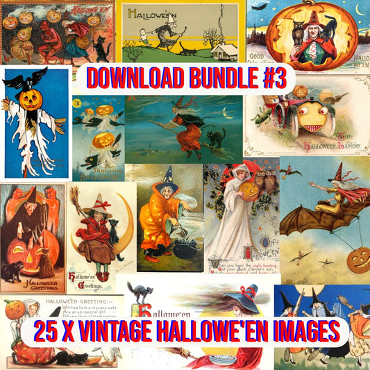 Hallowe'en Download Bundle #3 - 25 Vintage Images