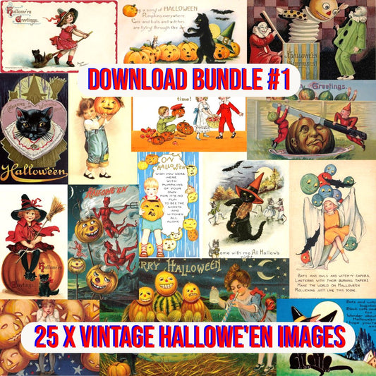 Hallowe'en Download Bundle #1 - 25 Vintage Images