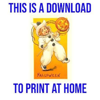 Pierrot with Pumpkin - Free Downloadable Hallowe'en Image