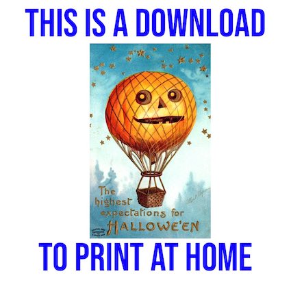 Pumpkin Hot Air Balloon - Free Downloadable Hallowe'en Image
