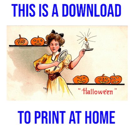 Victorian Lady with Candle - Free Downloadable Hallowe'en Image
