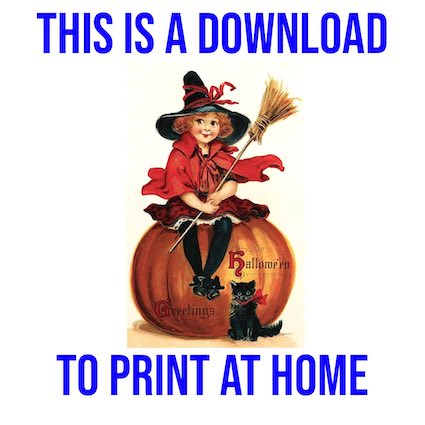 Young Witch with Black Cat - Free Downloadable Hallowe'en Image