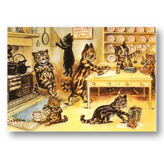 In The Kitchen by Louis Wain