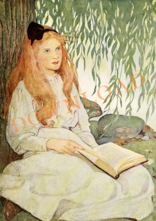 Digital Download: Alice Reading by Jessie Willcox Smith