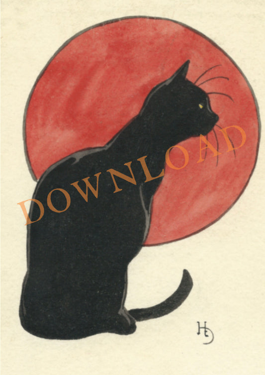 Digital Download: Black Cat Red Moon