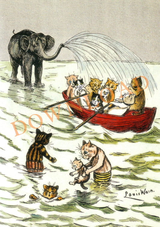 Digital Download: Louis Wain Cats and Elephant