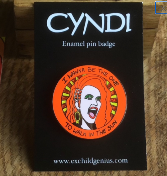 Cyndi Lauper Enamel Pin Badge 1980s Pop Lapel