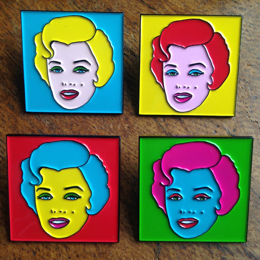 Marilyn Monroe Enamel Pin Set inspired by the ICONIC Warhol Screenprints