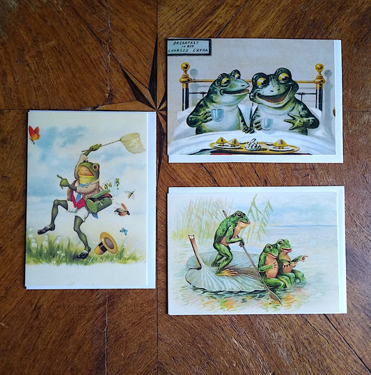 Vintage Frogs Mini Pack - 3 cards.