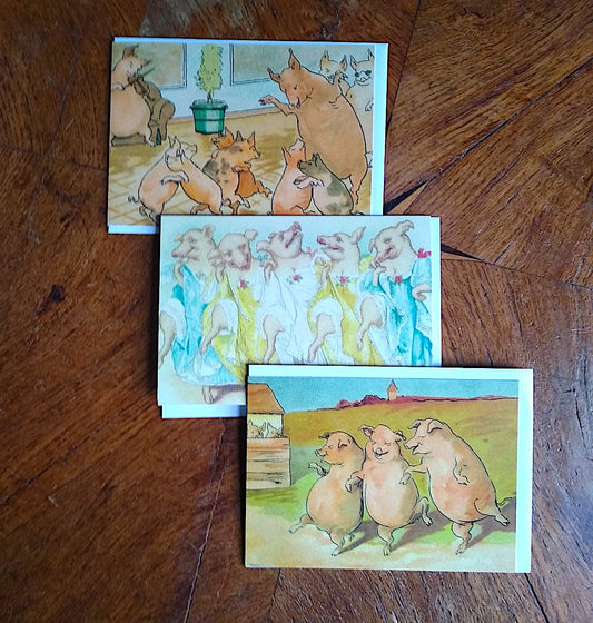 Dancing Pigs Mini Pack - 3 cards.